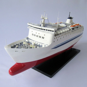 Maqueta de Barco de Madera SUISEN PASSENGER/FERRY - Artesanía Náutica Pintada de Estilo Europeo para Decoración del Hogar - Product Image 1