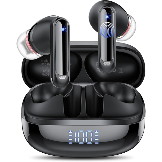 Wireless Earbuds Bluetooth 5.4 Headphones Dual LED Display Bluetooth Earbuds with HiFi Stereo Deep Bass in Ear Earbud