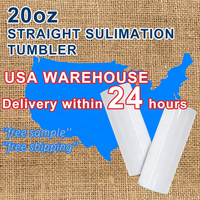 États-Unis Livraison gratuite Tasses à sublimation à double paroi 15 oz 30 oz 20 oz Gobelets à sublimation minces droits