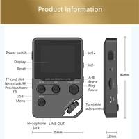 Reproductor MP3 HiFi sin Pérdidas con 360 °   Rueda de desplazamiento, 128 GB expandibles, doble entrada para auriculares y radio FM