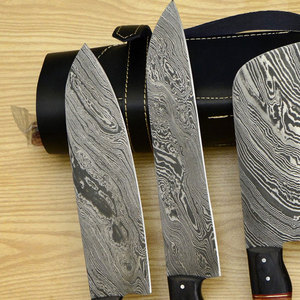 Ensemble de couteaux de chef en acier Damas fait main pour la cuisine professionnelle, ensemble de couteaux de cuisine en acier Damas à haute teneur en carbone faits à la main - Product Image 6