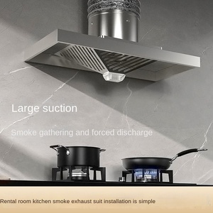 Ventilador de Cocina y Campana Extractora de Acero Inoxidable de Gran Tamaño, Montado en la Pared, con Alto Flujo de Aire (21m/min) para Uso Doméstico - Product Image 4