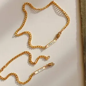 Bracelets en acier inoxydable EManco personnalisés avec gravure, chaîne <span class=keywords><strong>gourmette</strong></span>, breloques pour femmes, meilleurs amis, cadeaux, dropshipping - Product Image 6