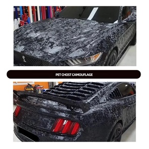 Pellicola Adesiva Nera Mimetica <span class=keywords><strong>Ghost</strong></span> Camouflage in PET 5x59ft per Protezione e Wrapping Auto - Product Image 1