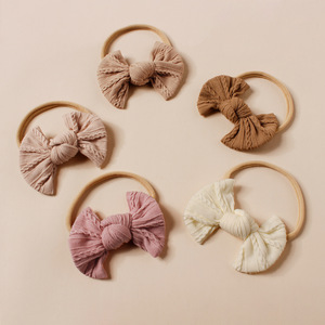 Taupe Newborn <strong>Baby</strong> <strong>Headband</strong> Bows Nylon Cotton <strong>Baby</strong> Girl <strong>Headbands</strong> Elastic Soft Hair Bands for Children Hair Accessories Kids - Product Image 6
