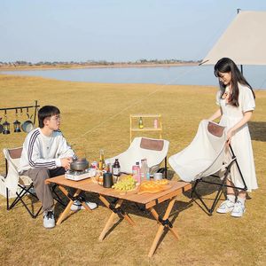 Chaise pliante portable d'extérieur pour le camping, les loisirs, le jardin et la plage, style chaise lune - Product Image 3