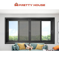 Ventanas correderas de doble vidrio de aluminio insonorizadas con mosquitera