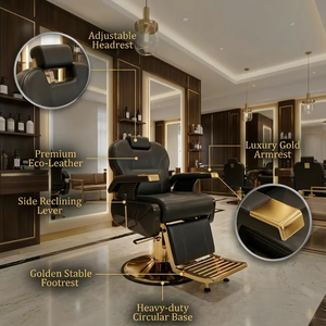 Fauteuil de Barbier Moderne de Luxe en Cuir PU, Inclinable et Polyvalent, pour Hommes - Vente en Gros - Product Image 1