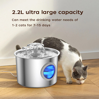Fontaine à eau pour animaux de compagnie en forme de fenêtre ronde, distributeur d'eau pour chat et chien en acier inoxydable 304 avec filtre