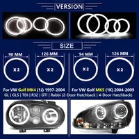 Kit de 4 anneaux lumineux LED Angel Eyes, feux de jour DRL pour VW Volkswagen Golf 4 5 1997-2009, accessoires de voiture