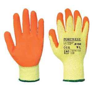 PORTWEST - A150ORRS Classic Grip guante naranja de látex-GUANTES EAN 5036108302185 - Product Image 1