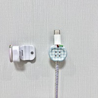 Protector de Cable de Carga USB de Acrílico con Diseño de Frutas de Dibujos Animados Personalizado, Cubierta Antirrotura para Cable, Organizador de Cables para Teléfono, Ideal para Regalo