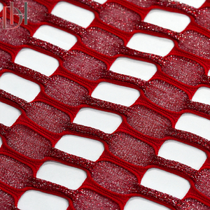 Tela Jacquard de punto de poliéster 100% de alta calidad, tela de malla con agujeros grandes, tela jacquard de malla - Product Image 5