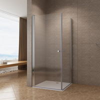 Portable verre salle de douche Europe 6MM coin entrée 180 Pivot balançoire porte de douche salle de bain sans cadre 2 faces Simple