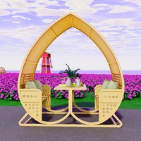 Décoration Simple extérieur amour Table chaise ensemble filet rouge pêche forme scénique Spot pour jardin cour ornement extérieur filet rouge