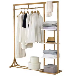 Bamboo Standing Coat <b>Rack</b> 90x40.5x156 Cm Minimalist Modern Design Space Saving Freestanding <b>Clothes</b> Storage For Living Room - Product Image 5