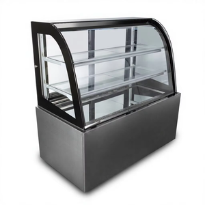 Vitrine réfrigérée pour gâteaux en verre incurvé, armoire réfrigérée pour boulangerie, 3 niveaux, éclairage LED, réfrigérateur à desserts pour café, supermarché - Product Image 2