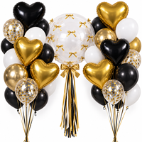 Ensemble de 46 ballons en papier avec nœuds, bulles et cœurs pour la décoration de mariage, d'anniversaire et de fête de la Saint-Valentin