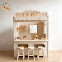 Cafetería de Juguete de Madera Personalizada para Bebés, Colorida Casa de Juegos, Equipo de Juego Interior para Niños