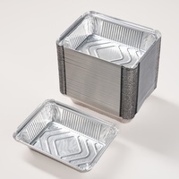 Barquettes alimentaires rectangulaires jetables multifonctionnelles de 1000 ml (38 oz) en aluminium pour plats à emporter