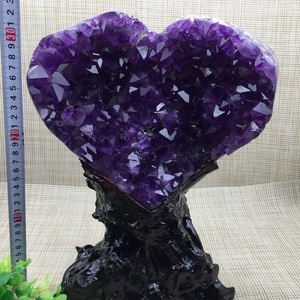 Bán Buôn Brazil Thạch Anh Tím Hình Trái Tim Pha Lê Cụm Geode Làm Đồ Trang Trí - Product Image 4