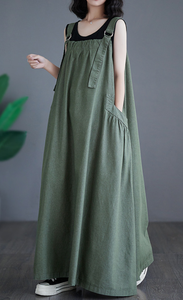 <span class=keywords><strong>Vestido</strong></span> tipo overol de tirantes de longitud media para <span class=keywords><strong>mujer</strong></span> de talla grande, para primavera y verano - Product Image 2
