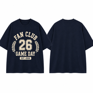 เสื้อยืดลายกราฟิกวันแข่งขันของชมรมแฟนคลับผู้หญิง 26 คอกลม แขนสั้น ทรงหลวม เสื้อยืดลำลอง สีฟ้า ผ้าฝ้ายเจอร์ซีย์ - Product Image 3