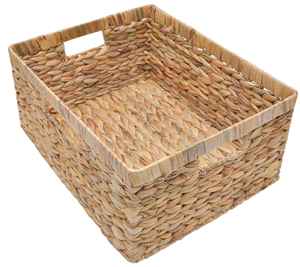 ECOMAHRT Handmade Water Hyacinth Storage Baskets Natural Woven <b>Wicker</b> <b>Bins</b> Eco Friendly Home Organizer for Pantries and Closets - Product Image 4