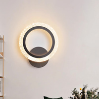 Luces de soporte de pared Led, lámparas de pared de luz redonda Simple de lujo de cristal moderno para interior para sala de estar, pasillo, pasillo, fondo
