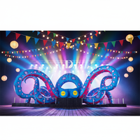 Grande Cabine DJ Gonflable Extérieure en Forme de Pieuvre pour Festivals de Musique et Décorations de Scène Extérieure