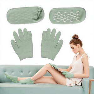 Ensemble de chaussettes et de gants en silicone pour les mains sèches et gercées, soin des mains, gel hydratant, chaussettes et gants pour pédicure, pour femmes adultes - Product Image 4
