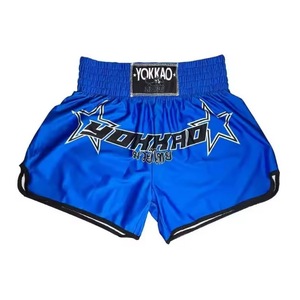 Pantalones de Fitness de Cintura Alta Yokkao Shorts Elásticos de Muay Thai Equipo de Entrenamiento Sanda con Logo Frontal para Boxeo y Artes Marciales - Product Image 1