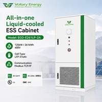Armoire de stockage d'énergie intégrée à refroidissement liquide 261 kWh ESS, onduleur hybride 125 kW, LiFePO4 commercial hors réseau 314 Ah