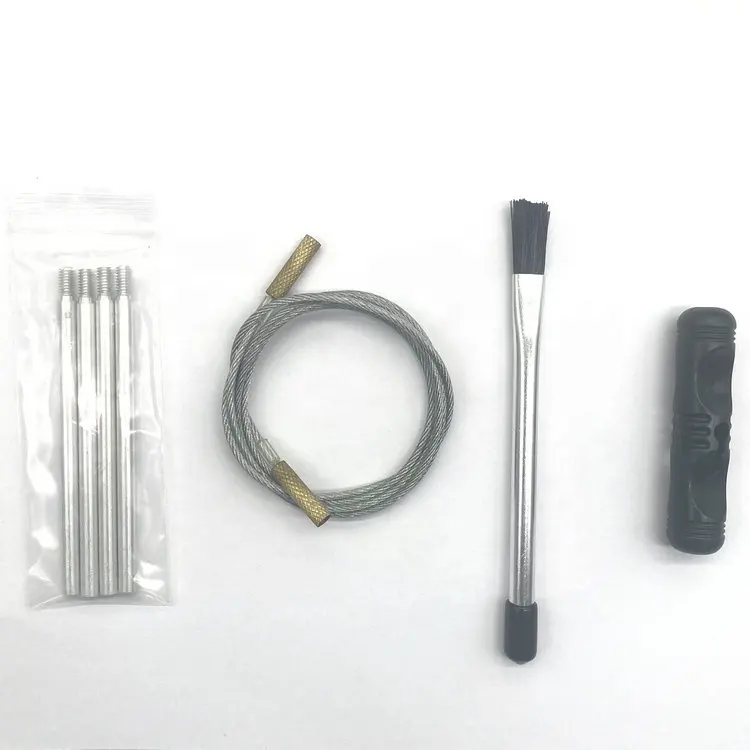 Gun Cleaning kit Parts, aluminum rods, Cable with brush fittings, Nylon Brush, Handle