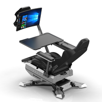Chaise de jeu professionnelle personnalisable KSM-GCN2 avec accoudoirs réglables, structure métallique, lumières et haut-parleurs - Rose pour ordinateur