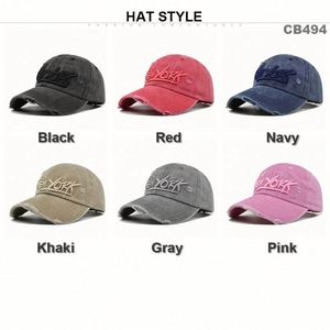 หมวกเบสบอลปักลายแบบวินเทจสั่งทำขายส่ง หมวกแก๊ปยีนส์สไตล์สปอร์ตแบบทำเก่า คุณภาพสูง - Product Image 2