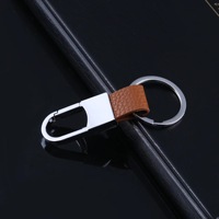 Vente directe d'usine, porte-clés en cuir véritable pour homme, alliage de zinc, accessoires de voiture, porte-clés de ceinture