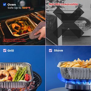 1200ml Square Disposable Eco Friendly Food Packaging <strong>Aluminum</strong> <strong>Containers</strong> with PP Plastic Lid for Catering Use - Product Image 5