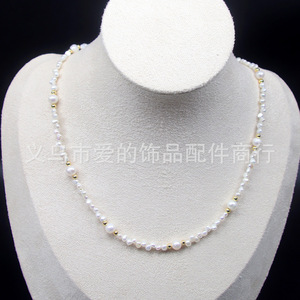 สร้อยคอมุกน้ำจืดธรรมชาติ 8-9 มม. ลายดอกไม้สีขาว เกรด AA ของขวัญสำหรับผู้หญิง เครื่องประดับ แหล่งผลิตอี้หวู่ - Product Image 3