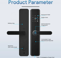 Cerradura Inteligente 6068 Mortise Tuya WIFI TTlock con Control de Huella Digital, Pantalla Táctil Electrónica, Teclado con Código, Llave Inteligente para Puerta