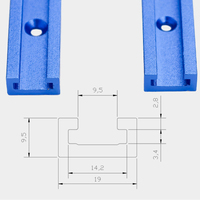 Jauge de scie à onglets en alliage d'aluminium 19mm Type T Track Customizable DIY Woodworking Tool with OEM & ODM Support