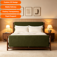 Base de Cama Doble/Queen/King Moderna y Personalizada, Estilo Contemporáneo y Antiguo, Madera Sólida, Diseñada para Dormitorio