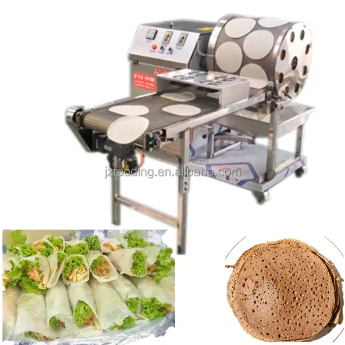 Automatic spring roll machine skin Popiah lumpia wrapper machine injera pancake maker samosa sheet making machine chapati former