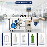 Étiqueteuse automatique à grande vitesse de fond de bouteille de sac d'emballage de boîte en plastique alimentaire