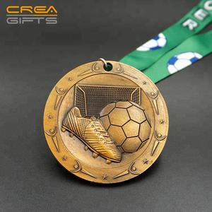 निर्माता कस्टम 3D धातु पुरस्कार स्वर्ण चांदी कस्टम फुटबॉल पदक के साथ रिबन - Product Image 1