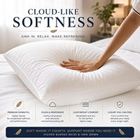 Duvet de canard blanc 90 % certifié RDS, entièrement lavé en usine, hypoallergénique, garnissage brut pour doudoune d'hiver