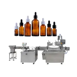 15ml 30ml Rotary automatic double head magnetic pump dropper bottle liquid filling and capping machine packing line