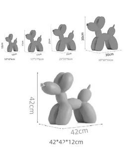 批发9/10/24/30CM白色胚胎潮玩树脂艺术摆件DIY液体气球狗