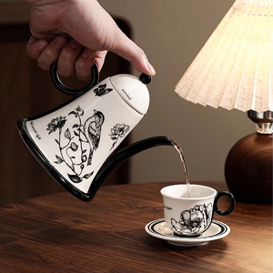 Hot Sale Porcelain Coffee and <b>Tea</b> <b>Set</b> Ceramic Espresso Coffee Cup and Saucer <b>Set</b> Retro <b>Tea</b> Pot <b>Set</b> - Product Image 4