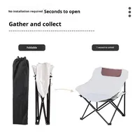 Chaise pliante d'extérieur en métal avec dossier, design chaise lune portable pour le camping et la plage